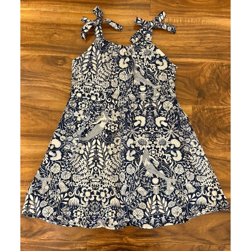 NWOT Crewcuts Navy Mermaid Print Dress, Size 5T